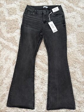 Black Low-Rise Flare Jeans